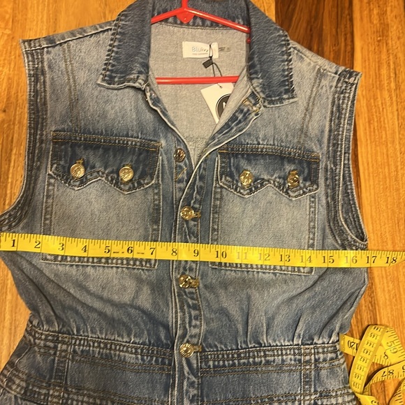 Bluivy - Blue Denim Jumpsuit with Wide Leg Design - Picture 6 of 9